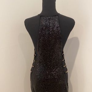 Black sequin evening gown